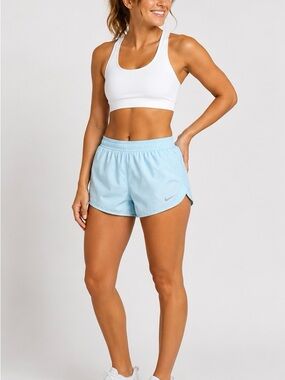 Nike Dri Fit Light / Ice Blue Performance Lined Running Shorts, XS
